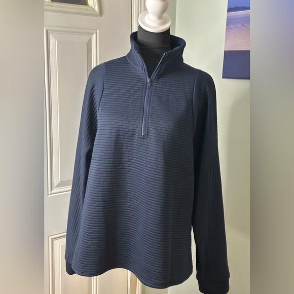 Women's Navy Quarter-Zip Sweater - Picture 3 of 5